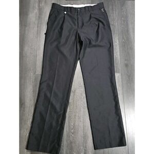 Golfino Tech Golf Pants Men 33x31 Black Pleated Performance Preppy Office Smart